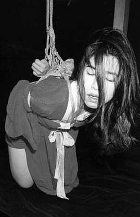 Asian amateur girl with small tits gives a blowjob and gets bound