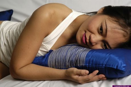 Sexy Asian teen amateur girl strips and shows her hot body in high heels